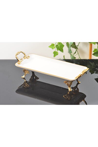 BULUTHOMEAKSESUAR صينية عرض بمقبض من البورسلين