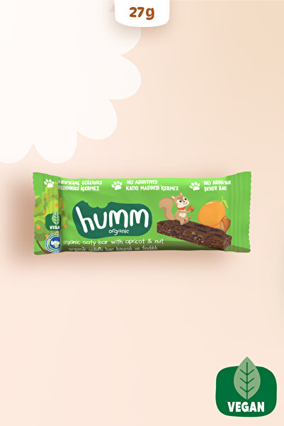 Humm Organic Organik Vegan Kayısılı Ve Fındıklı Yulaf Bar - 27g
