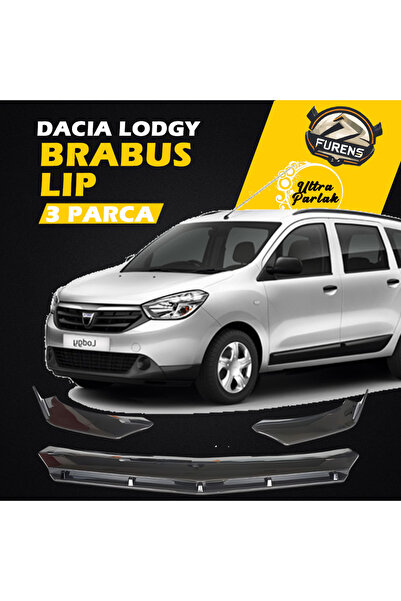 Furens Dacia Lodgy 2012 - 2021 Uyumlu Brabus Ön Lip 3 Parça Kanatlı Lip