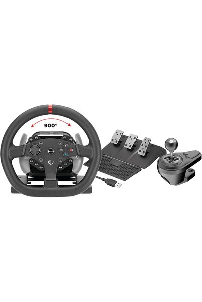 Rampage Force V995 3 Pedallı El Vitesi Gaming Oyun Direksiyonu Siyah