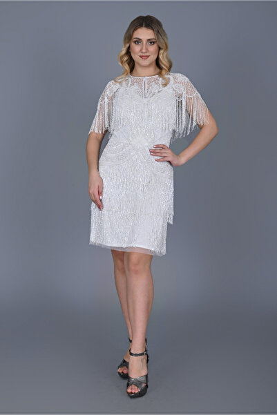 GATSBYLADY LONDON SİERA - EL İŞLEMELİ , TAŞ PÜSKÜLLÜ ELBİSE