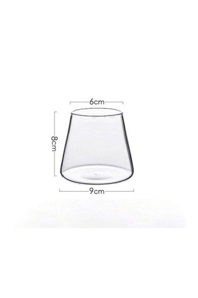 Lilya Home Magnolia Glass Borosilicate Heat Resistant Cone Presentation And Soft Drink Glass 300 ml DMR-1838