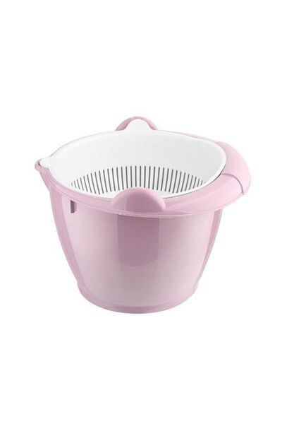EbruliHomeArt Powder Rotating Double Strainer Pasta Strainer