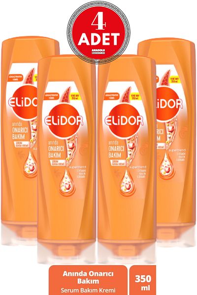 Elidor Superblend Hair Care Cream Instant Repair Care Vitamin C Keratin & Ceramide 350 ml 4 Pieces