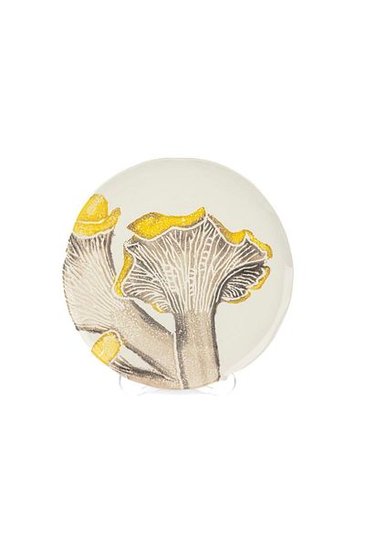 Mikasa Moor Amorphous Yellow Ceramic Cake Plate 23cm