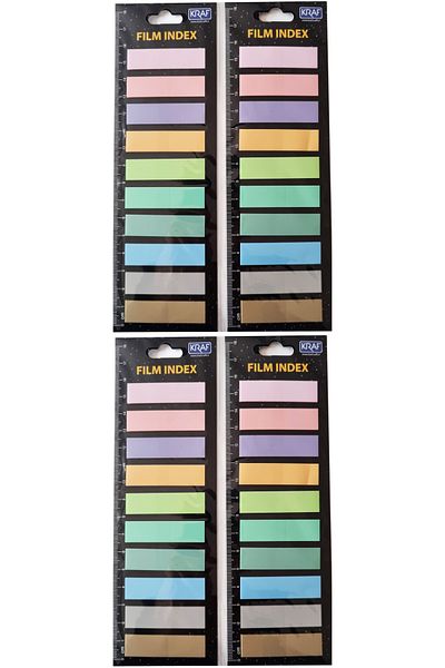 Modellino 4 Pieces of Kraf Film Index Post-it Adhesive Note Paper 10 Pieces 13x44mm 200 Pieces (10 Colors X 20 Sheets)