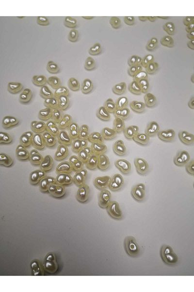 PASAMİA Trapezoid Pearl Cream Colored Beads 20 gr (103 PCS)