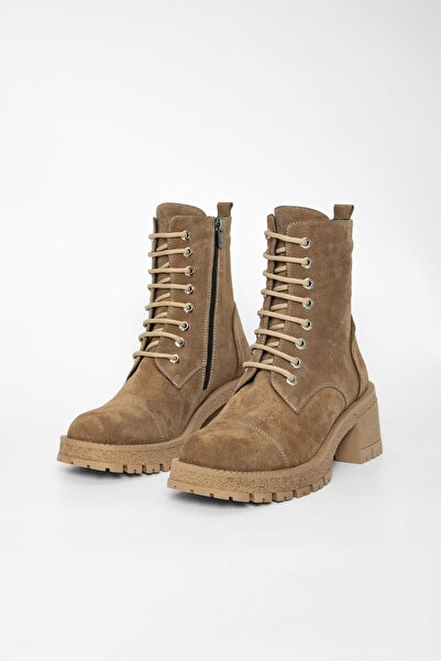 Valmenti Γυναικείες μπότες casual δερμάτινες Tan Suede