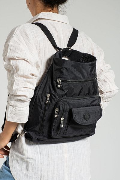 By Hakan Mega 261 Women's Clinker Backpack and Shoulder Bag BLACK