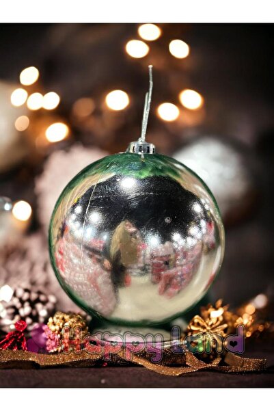 Happyland Christmas Pine Tree Ornament Large Size Christmas Ball Silver Color...