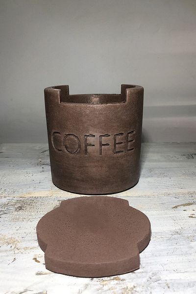 RocArt Home Concrete Celery Decorative Coffee Jar (Large Size)