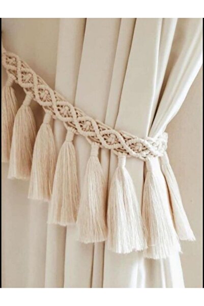 Sistaful Suport pentru perdea din macrame, draperie din macrame