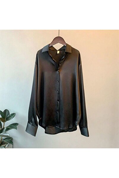 atn store Boby Silk - %100 Ipek Oversize Kadın Gömlek