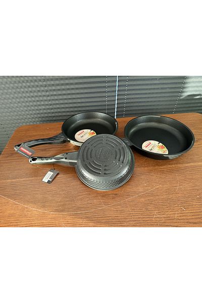 Kahramanlar Motto Cast Iron 3-Piece Pan Set 20-24-26cm
