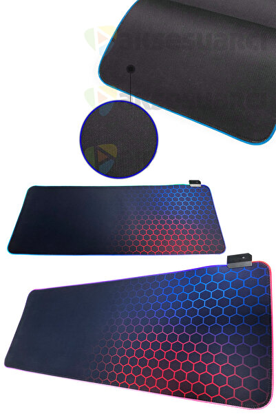 Aksesuarcı 80x30cm Büyük Boy Xxl Resimli Desenli Mousepad Rgb Led Işıklı Gaming Gamer Oyuncu Mouse Pad