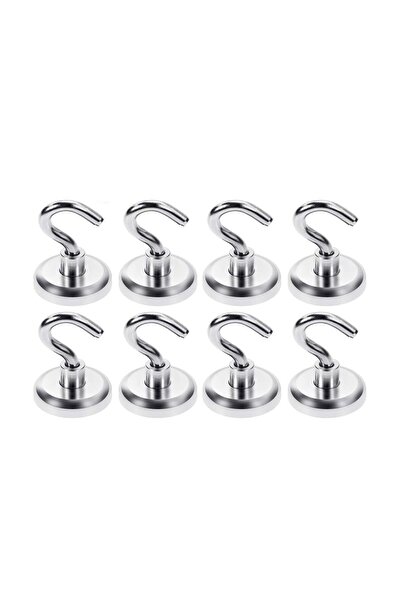 Hdg 1 adet 32 Mm Kancalı Pot Mıknatıs - Güçlü Neodyum Askı Kanca Mıknatıs Man...