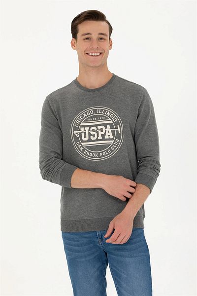 U.S. Polo Assn. Мъжки суитшърт с кръгло деколте в антрацит G081GL082.000.1667761.VR081
