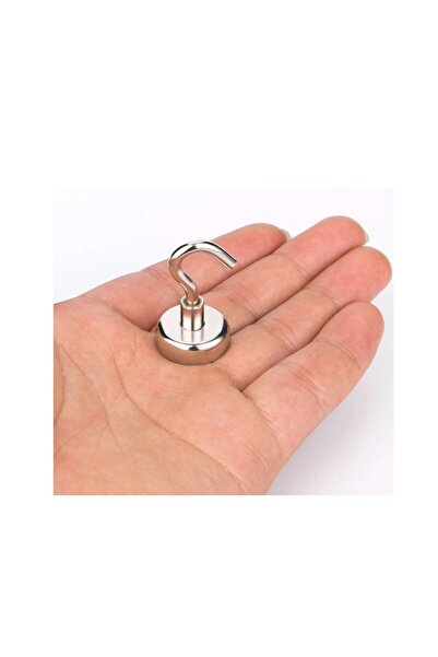 Hdg 1 Adet 20 Mm Kancalı Pot Mıknatıs - Güçlü Neodyum Askı Kanca Mıknatıs Man...