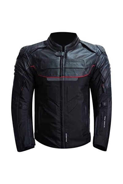 Prosev TEZ MOTOR PROSEV FALCON LEATHER 4 MEVSİM MOTORCU MONTU HAKİKİ DERİ