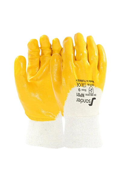 SANDER Sarı Nitril Eldiven NP01- No:10 (1 Paket:12 Çift)
