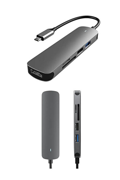 Favors 5in1 Macbook Pro Air Usb Type-c Hub Dönüştürücü Çevirici Usb, Hdmi Çoklayıcı 5'li Usb-c HubUyumlu