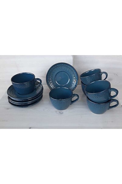 Keramika 12 PARÇA 6 KİŞİLİK ÇAY FİNCAN TAKIMI TRUVA