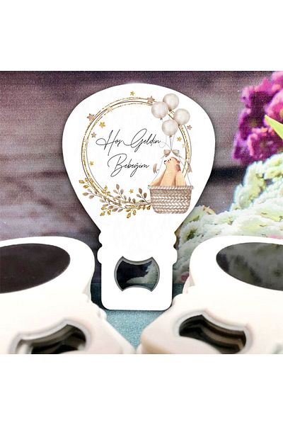 Ege ajans 10 baby balloon opener magnets (with card and gelatin)