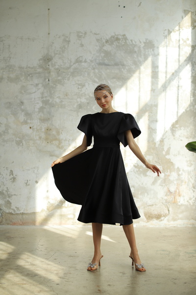 minel aşk Midi Boy Saten Elbise