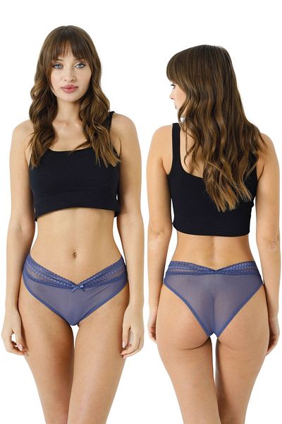 Özlem & Donex Slip de bikini pentru femei, din țesătură din tul, cu dantelă