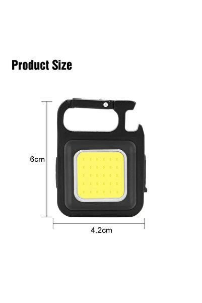Canderel Mini Led Metal Kasa El Feneri Mıknatıslı Su Geçirmez Şişe Açacaklı Şarjlı 800mah Usb Şarj