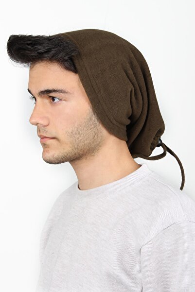 toptanhanem Мъжки поларен шал и шапка в зелено