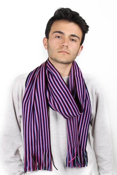 toptanhanem Πλεκτά Ανδρικό Ριγέ Φουλάρι