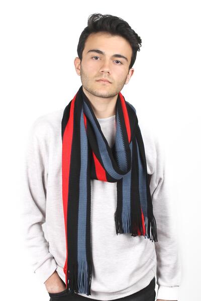 toptanhanem Трикотажний чоловічий шарф у смужку