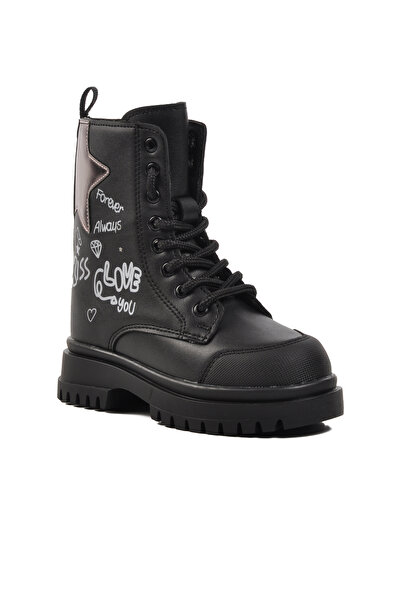 pepino 1566-p Μαύρες μπότες για κορίτσια με φλις εσωτερικά