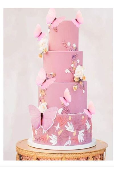 hediyehobihersey Hazır Kesilmiş Yenilebilir Kelebekler Şekerli Kağıda Baskı,Yenilebilir Baskı Kelebek (MODEL SEÇİNİZ)