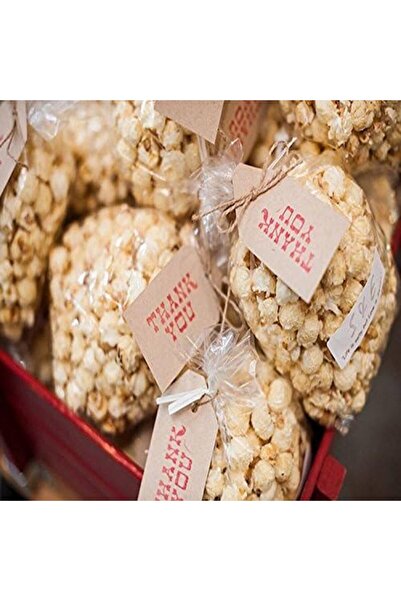 Dekals 50 Adet 20x30 Patlamış Mısır Poşeti Popcorn Paketi (Mısır, Cips Poşeti )