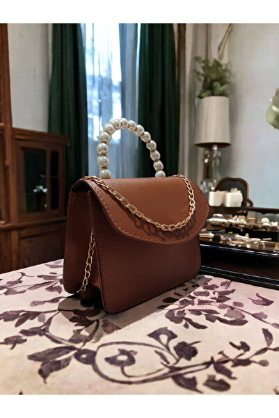 MYU23 Kadın Incili Ve Gold Zincirli Omuz Ve El Çantası Kutu Şık El Omuz Çanta