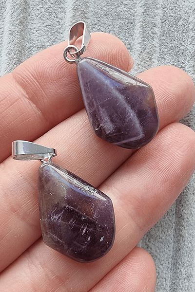 Tesbih Atölyesi Certified Real Pyramid Model Amethyst Stone Necklace