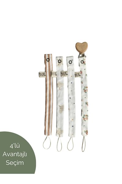 Asu Baby&Kids Romantic Mix&Match 4-Piece Organic Cotton Pacifier Strap
