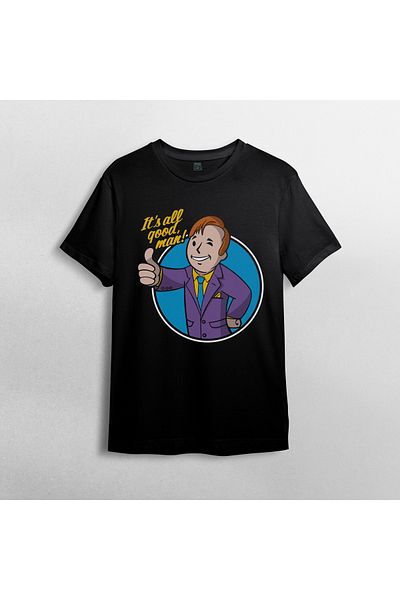 Pixxa Better Call Saul Pipboy Fallout 100% Cotton Crew Neck T-Shirt Model - 3