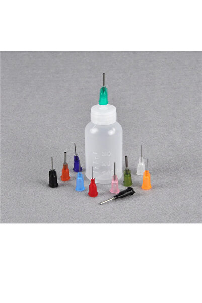 hodbehod 30 ML Transparent Small Oil Can with 11 Needle Head Hobby Paint Adhe...