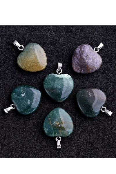 Tesbih Atölyesi Certified Real Heart Model Indian Agate Stone Necklace