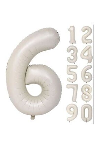 Genel Markalar 6 Yaş 74 Cm Krem Rakam Folyo Balonu Büyük Boy