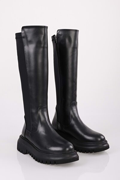 Shoeberry Kréta fekete női vastagtalpú csizma