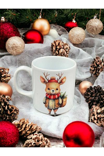 hazztasarım New Year's mug with deer figure