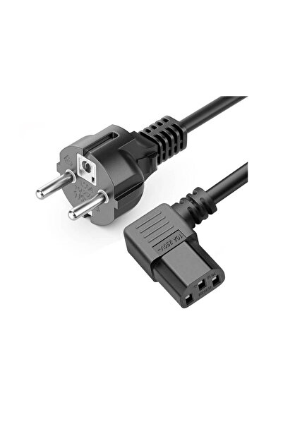 WOZLO C13 Power Güç Kablosu - 90 Derece L Tip Sol Açılı - Standart Power Kabl...