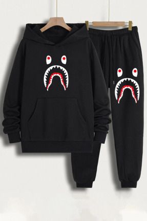 AMMA Unisex Bape Bask l Kapu onlu Sweatshirt E ofman Tak m
