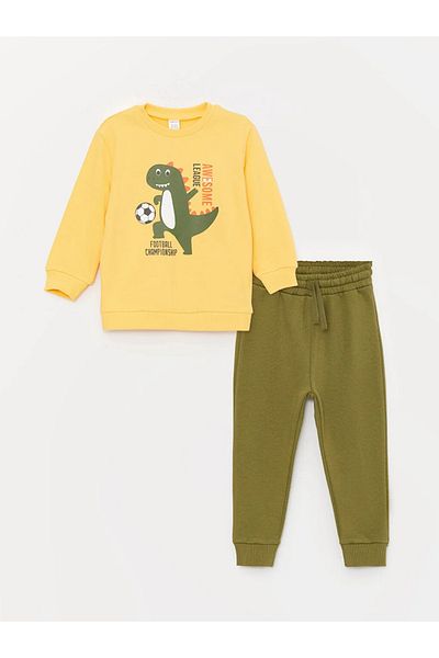 LC Waikiki LCW Baby Baby Boy Crew Neck Sweatshirt and Sweatpants Set of 2
