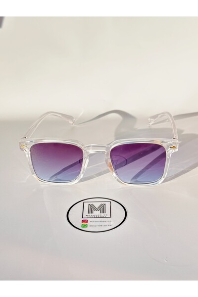 MOONMEE Moon Güneş Gözlüğü - Unisex Güneş Gözlüğü Şeffaf Mavii UV400 Korumalı
