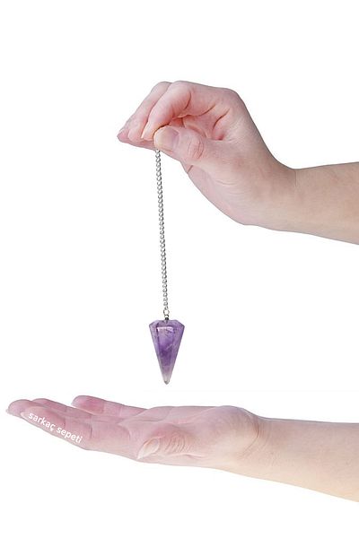 TAŞ SEPETİ Amethyst Natural Stone Special Pendulum Pandule for Energy Work